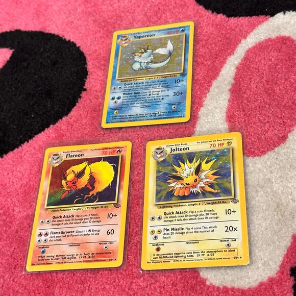 Flareon #3 • Jolteon #4 • Vaporeon #12 Pokémon Jungle Bundle – As Pictured